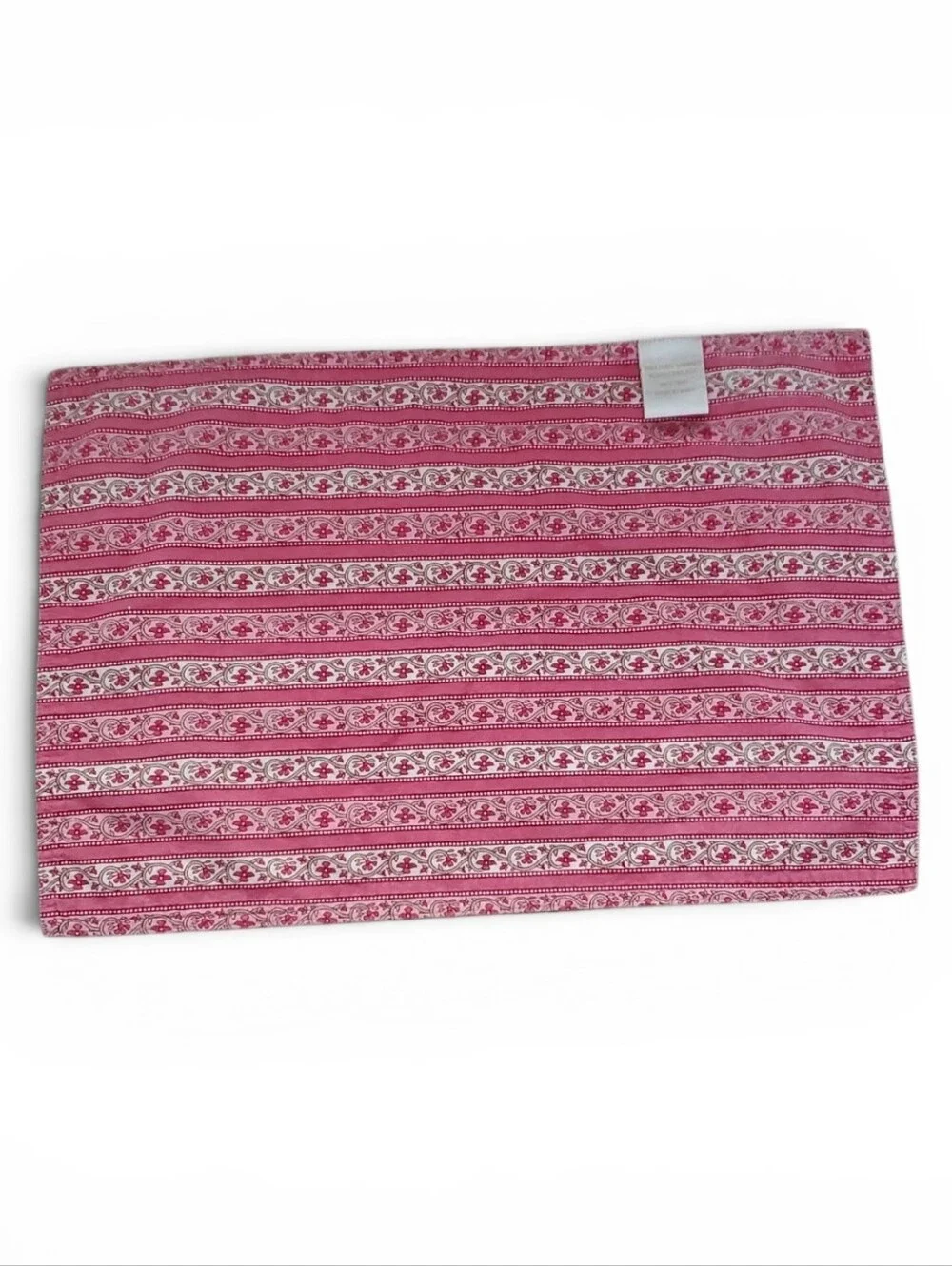 6 Williams-Sonoma Reversable Pink Paisley And Stripe Placemat. 14